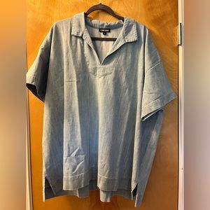 Ilana Kohn Kimbo shirt in lightest denim cotton. Size 3x. New!